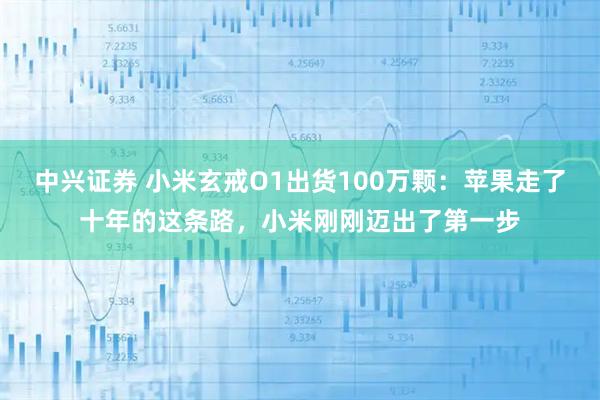 中兴证券 小米玄戒O1出货100万颗：苹果走了十年的这条路，小米刚刚迈出了第一步